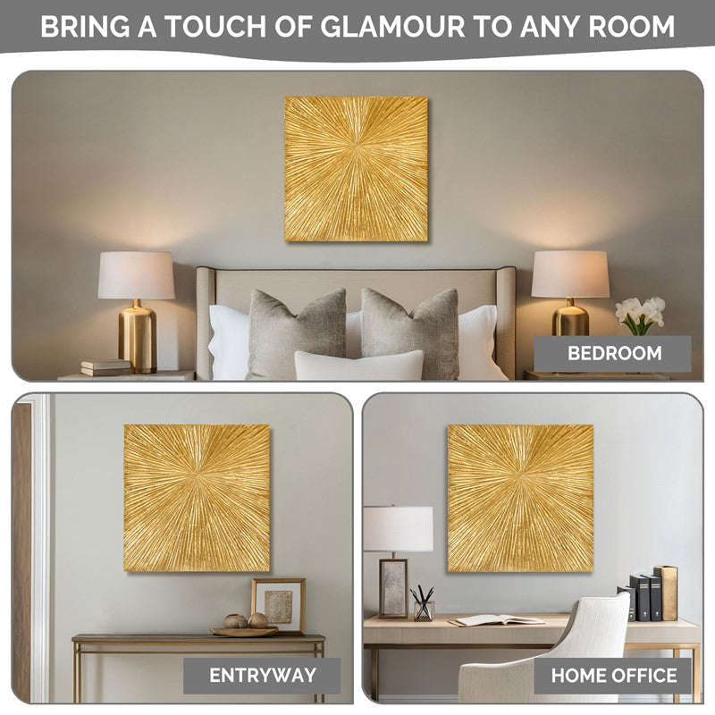 Sunburst Hand Painted Dimensional Resin Wall Art