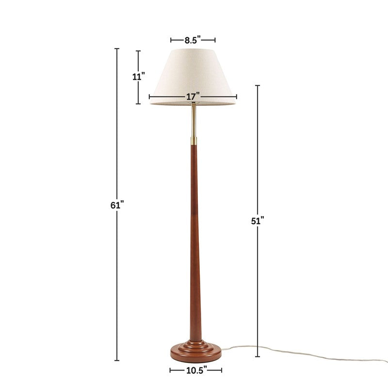 Verla Tapered Faux Wood Dimmable Floor Lamp