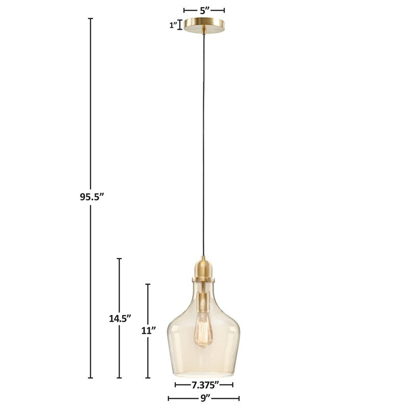 Auburn Bell Shaped Hanging Glass Pendant Light