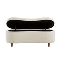 Bailey Boucle-Style Curved Storage Accent Bench