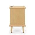 Teagan Rattan Side Table with Built-in Charging Station & LED Light