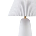 Veluna Textured Ceramic Table Lamp with Fluted Fabric Shade