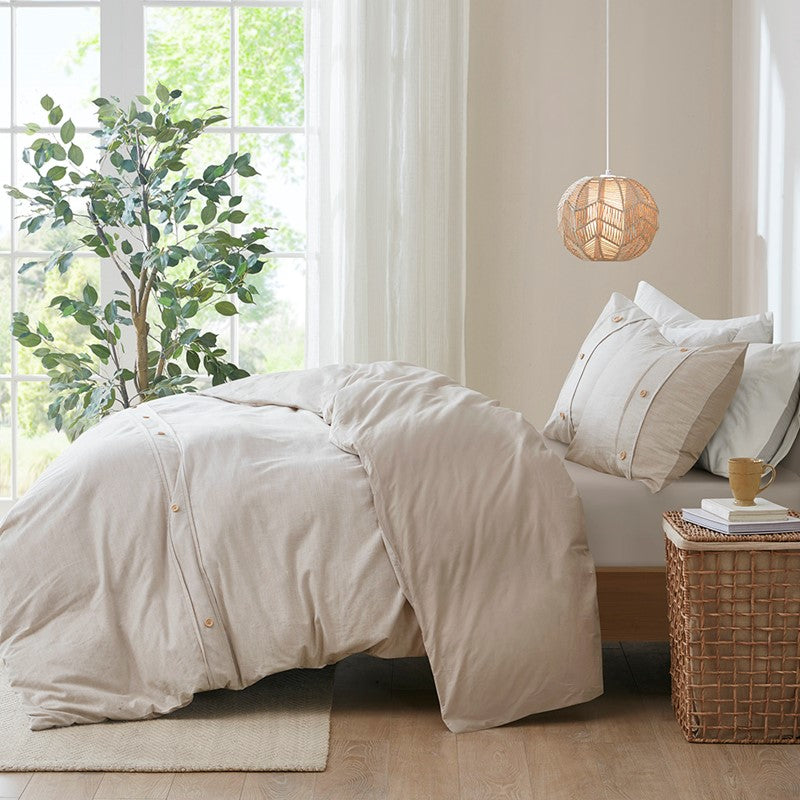 Dover 3 Piece Organic Cotton Oversized Duvet Cover Set