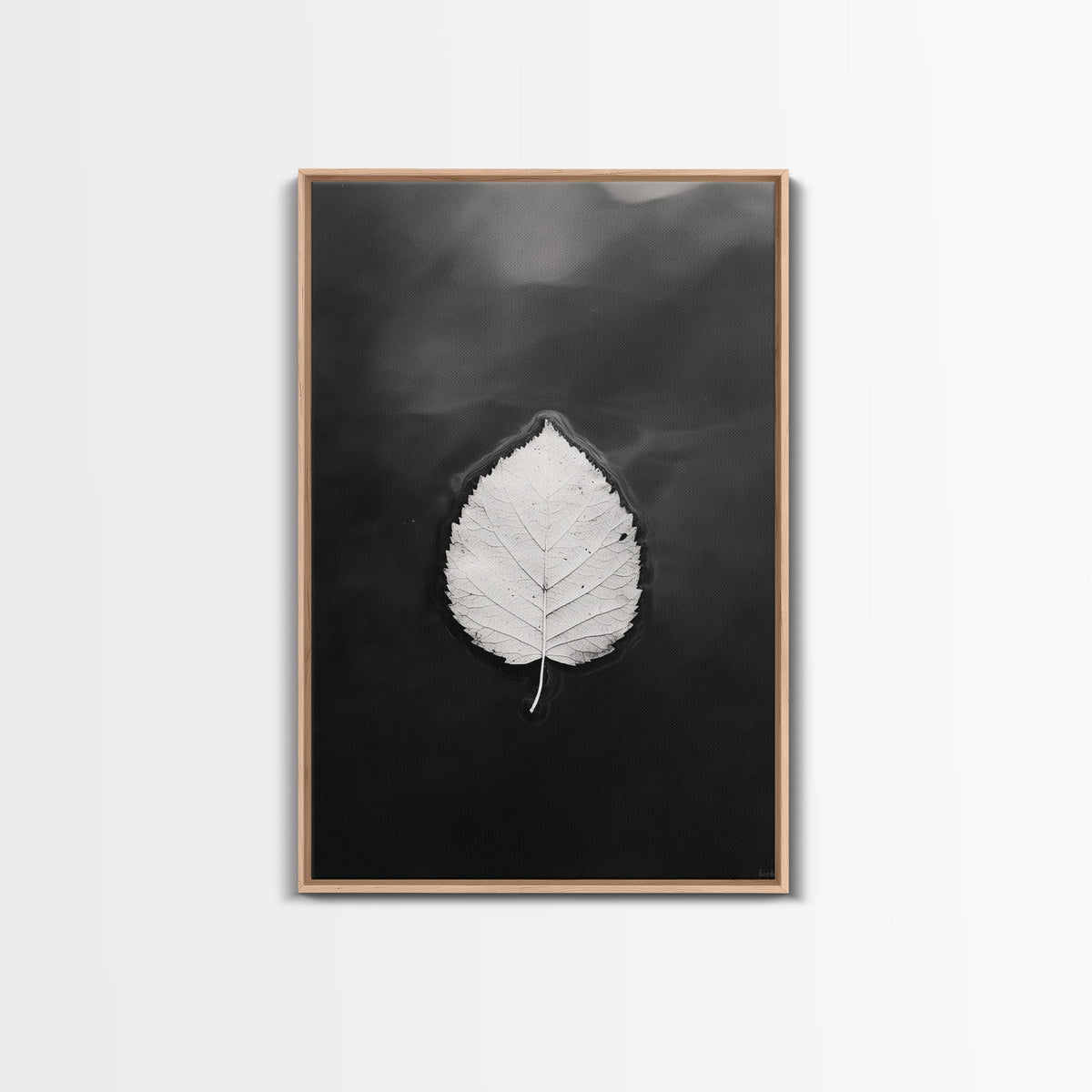 Floating Leaf, Still Water, Autumn Calm, Canvas Print