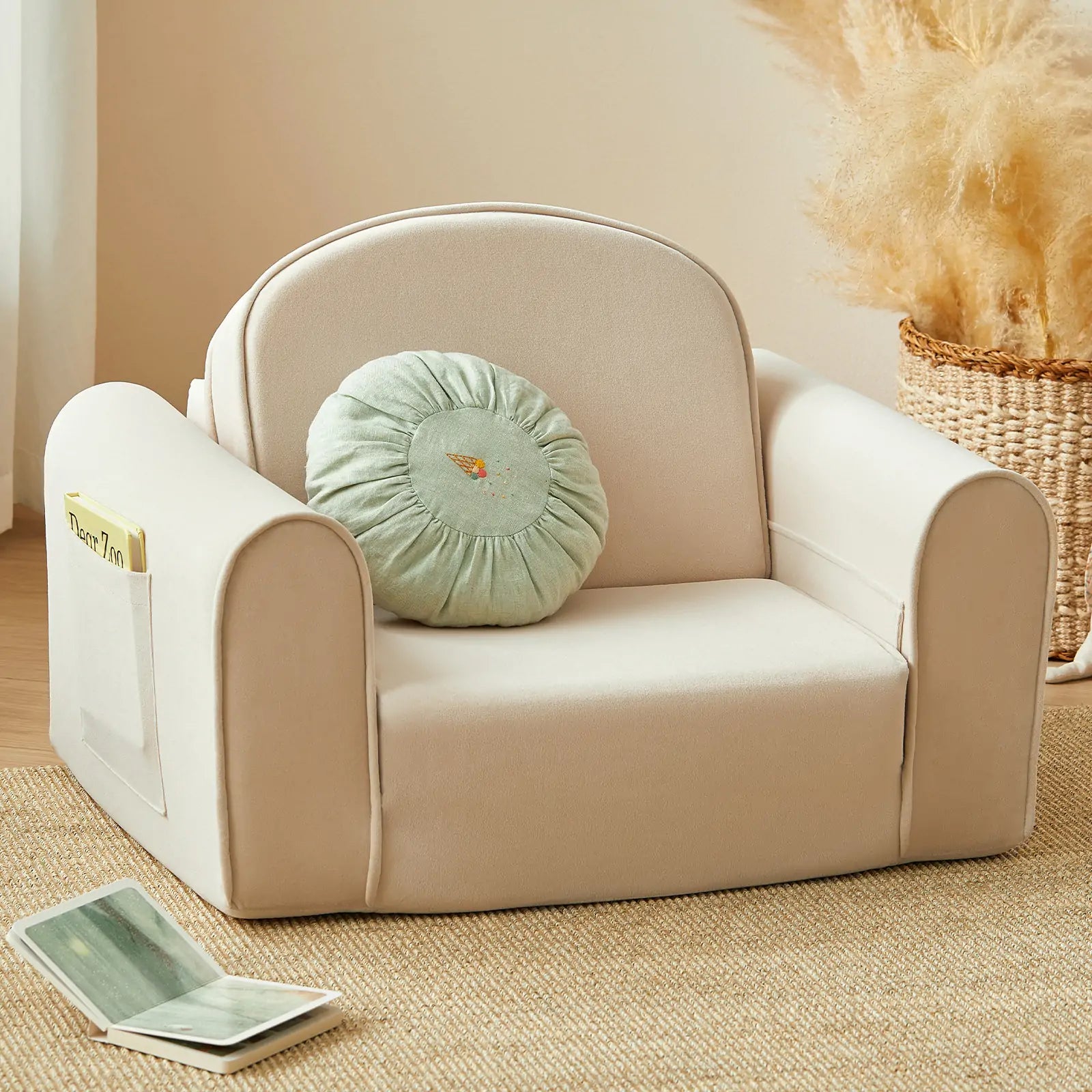 Tiny Land® GentleSnug Kid Chair - Beige White Main image
