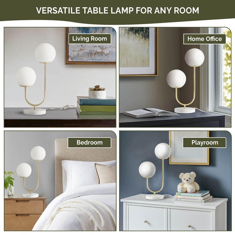 Zusa Metal 2-Light Globe Table Lamp