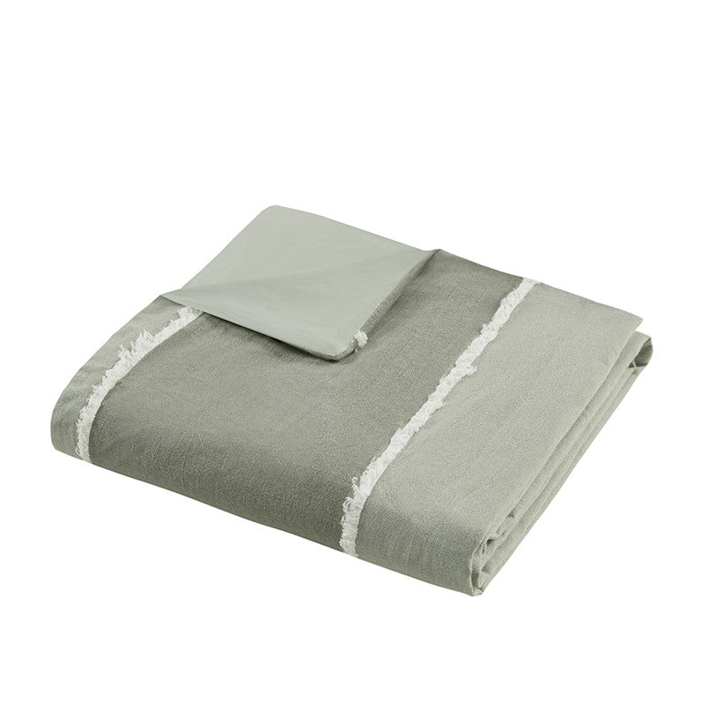 Shay 3 Piece Striped Cotton Duvet Cover Set