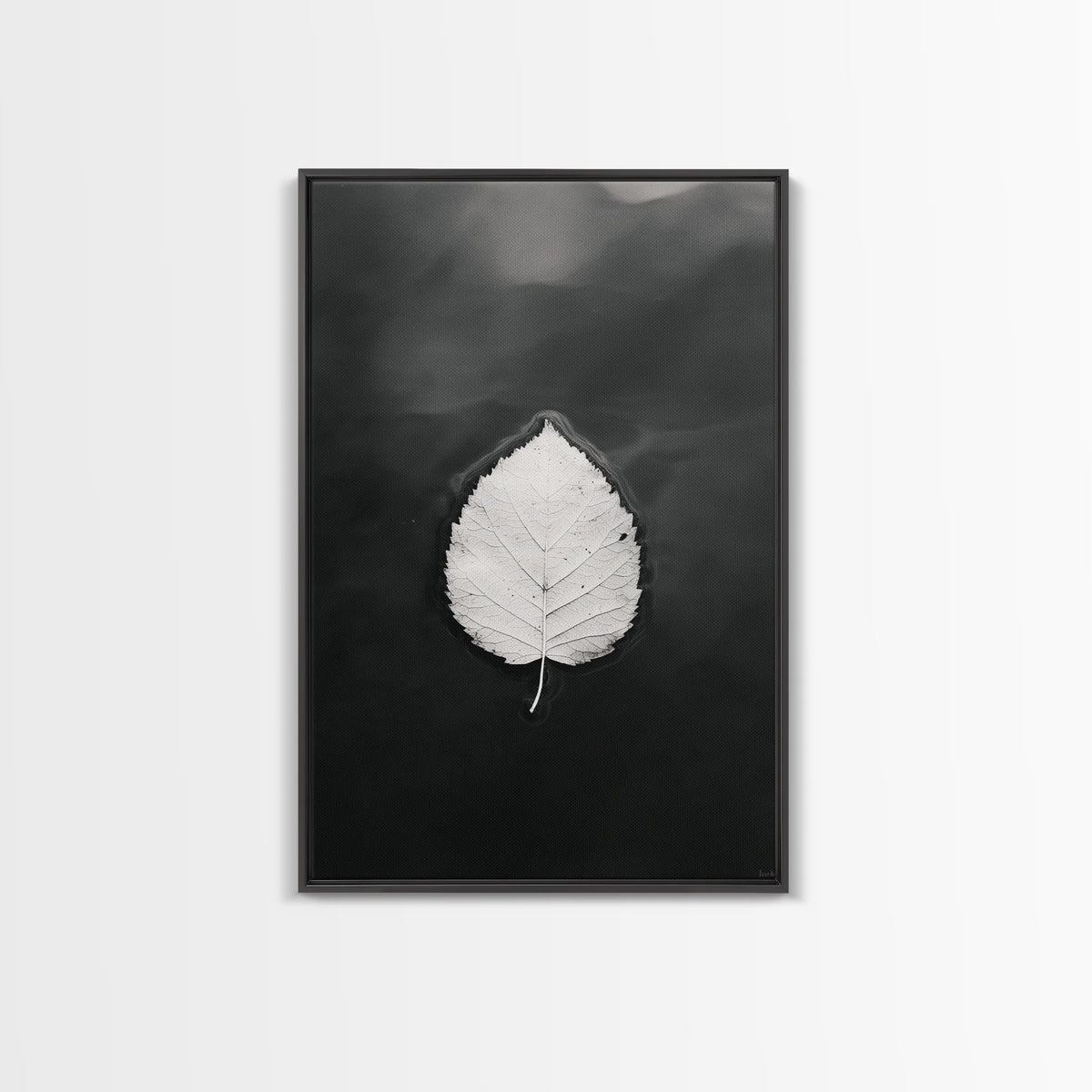 Floating Leaf, Still Water, Autumn Calm, Canvas Print