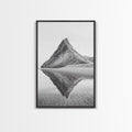 Mountain Mirror, Coastal Peak, Serene Beach, Canvas Print