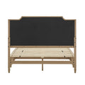 Victoria Wood Bed with Upholstered Headboard and Built-In Storage Drawer