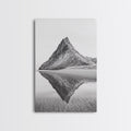 Mountain Mirror, Coastal Peak, Serene Beach, Canvas Print
