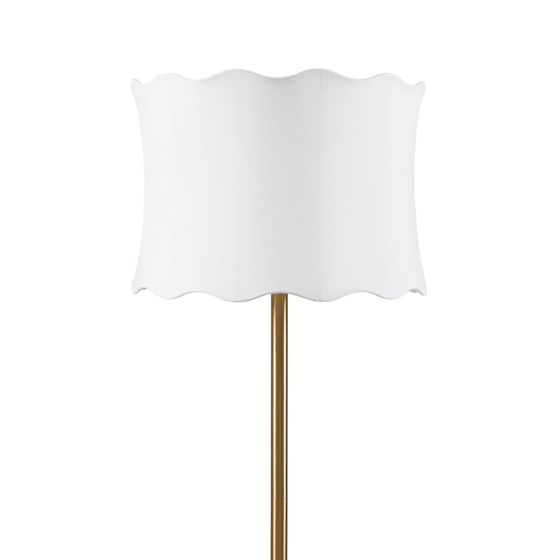 Vesta Dimmable Floor Lamp with Fabric Scalloped Shade