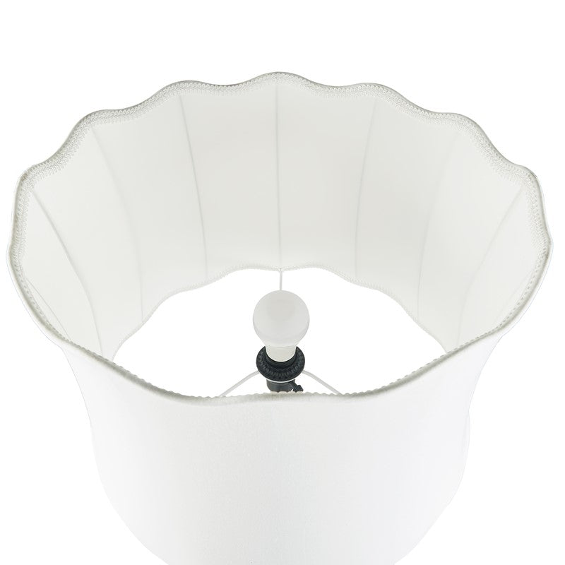 Vesta Dimmable Floor Lamp with Fabric Scalloped Shade