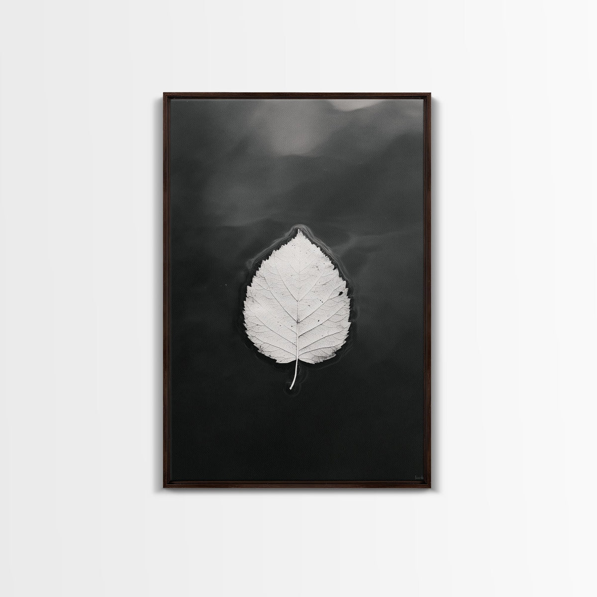 Floating Leaf, Still Water, Autumn Calm, Canvas Print