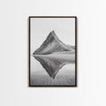 Mountain Mirror, Coastal Peak, Serene Beach, Canvas Print