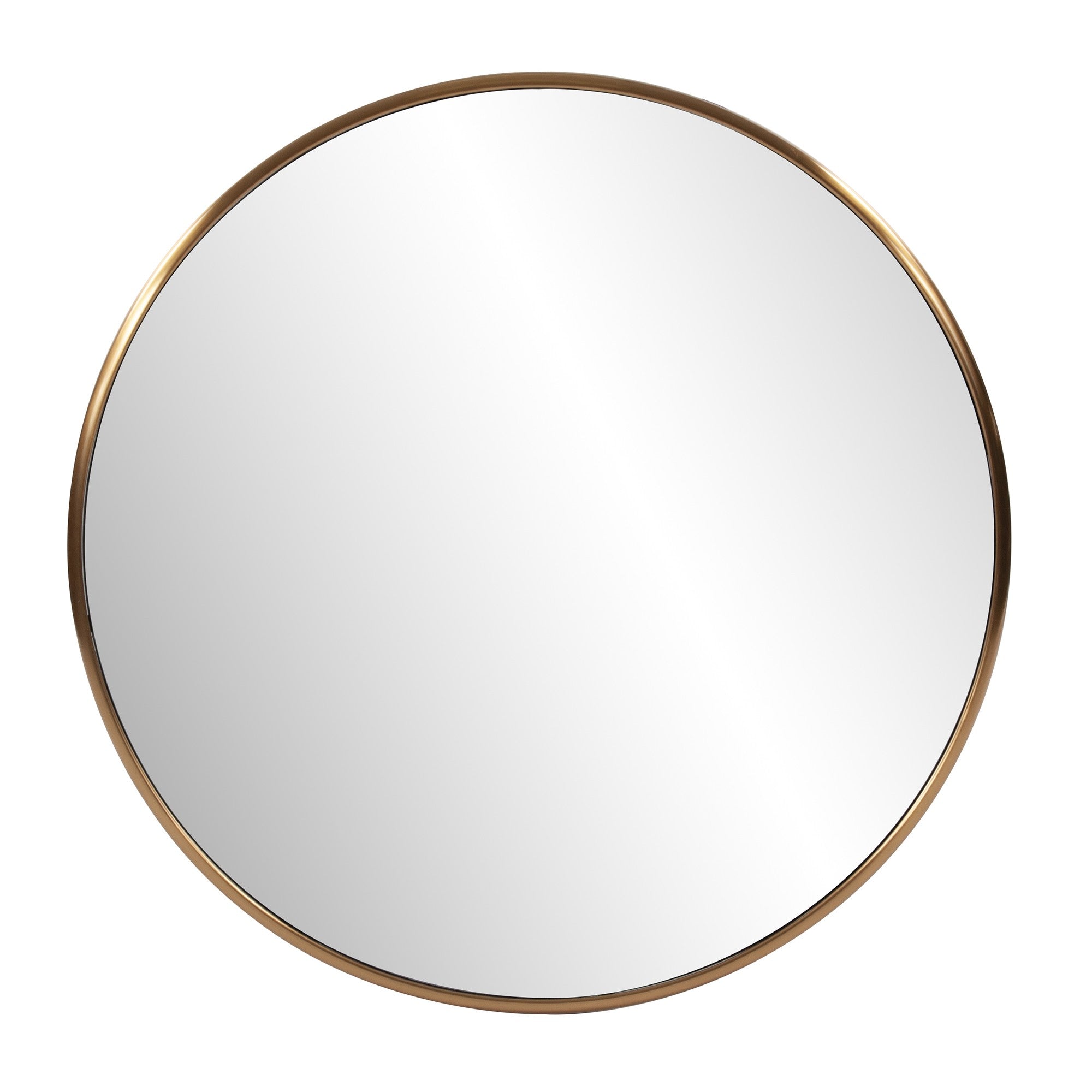 32" Antiqued Brushed Brass Round Wall Mirror Secondary image