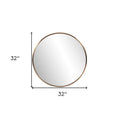 32" Antiqued Brushed Brass Round Wall Mirror