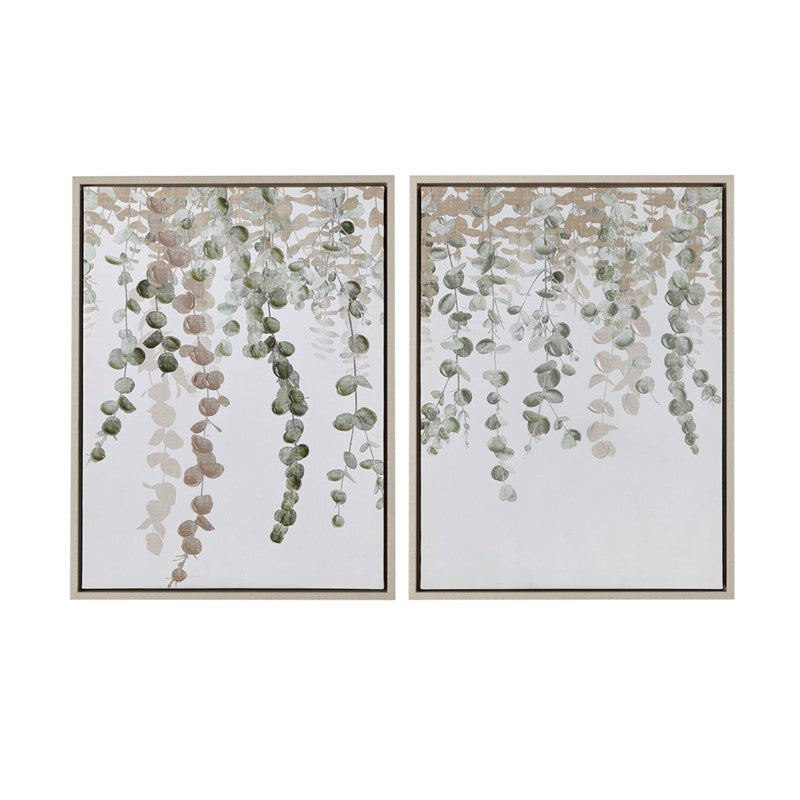 Botanical Waterfall Eucalyptus 2-piece Framed Canvas Wall Decor Set Main image