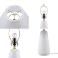 Veluna Textured Ceramic Table Lamp with Fluted Fabric Shade