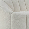 84" White Sherpa Sofa With Black Legs
