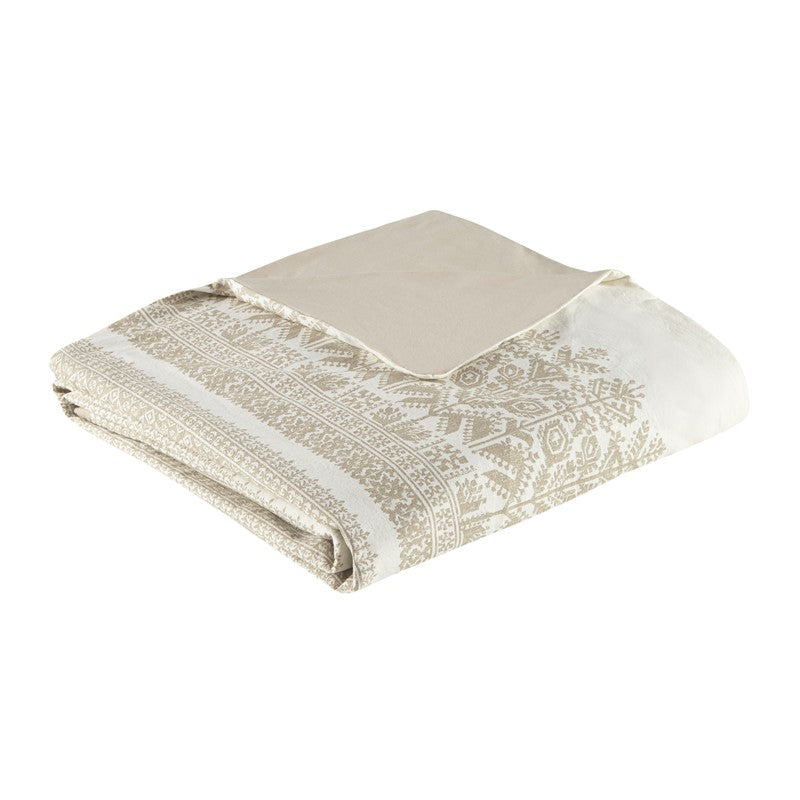 Mila Cotton Botanical Duvet Cover Set with Chenille Tufting