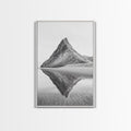 Mountain Mirror, Coastal Peak, Serene Beach, Canvas Print