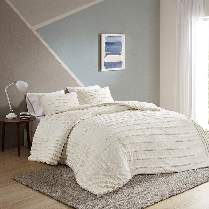 Mercer 3 Piece Cotton Chenille Duvet Cover Set