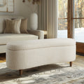 Bailey Boucle-Style Curved Storage Accent Bench