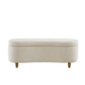 Bailey Boucle-Style Curved Storage Accent Bench
