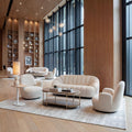 85" Cream Curved Sofa