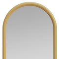 64" Natural Solid Wood Arch Leaning Framed Full Length Mirror