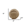 Set of Two Natural Jute Decorative Orb Tabletop Sculpture