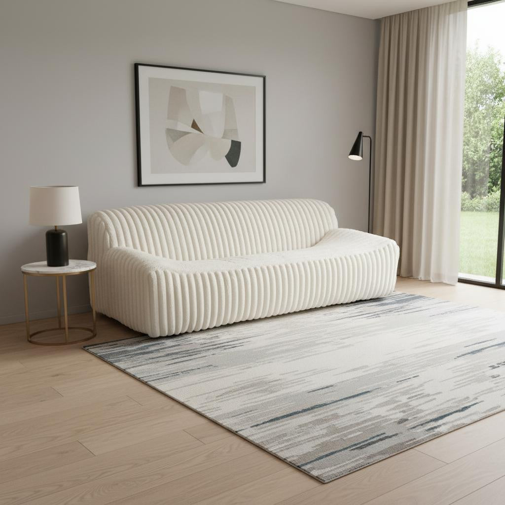 89" Cream Faux Fur Sofa Main image