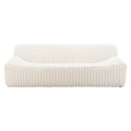 89" Cream Faux Fur Sofa
