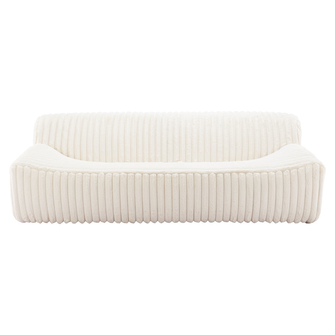 89" Cream Faux Fur Sofa