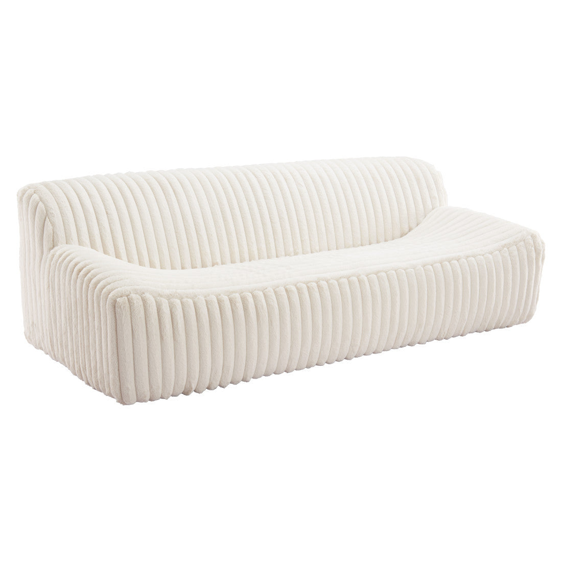89" Cream Faux Fur Sofa Secondary image