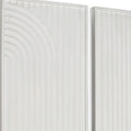 Set of Two White Metal Abstract Hanging Dimensional Sculptures