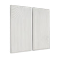 Set of Two White Metal Abstract Hanging Dimensional Sculptures