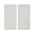 Set of Two White Metal Abstract Hanging Dimensional Sculptures