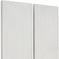 Set of Two White Metal Abstract Hanging Dimensional Sculptures