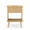 Teagan Rattan Side Table with Built-in Charging Station & LED Light