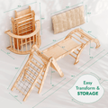 5-in-1 Montessori Climbing Set – Wooden Pikler Triangle & Indoor Play Gym