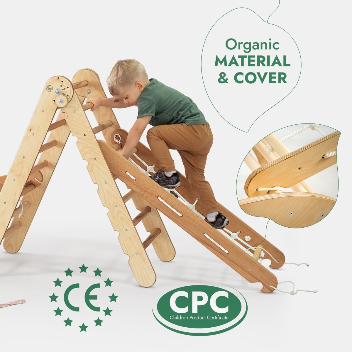5-in-1 Montessori Climbing Set – Wooden Pikler Triangle & Indoor Play Gym