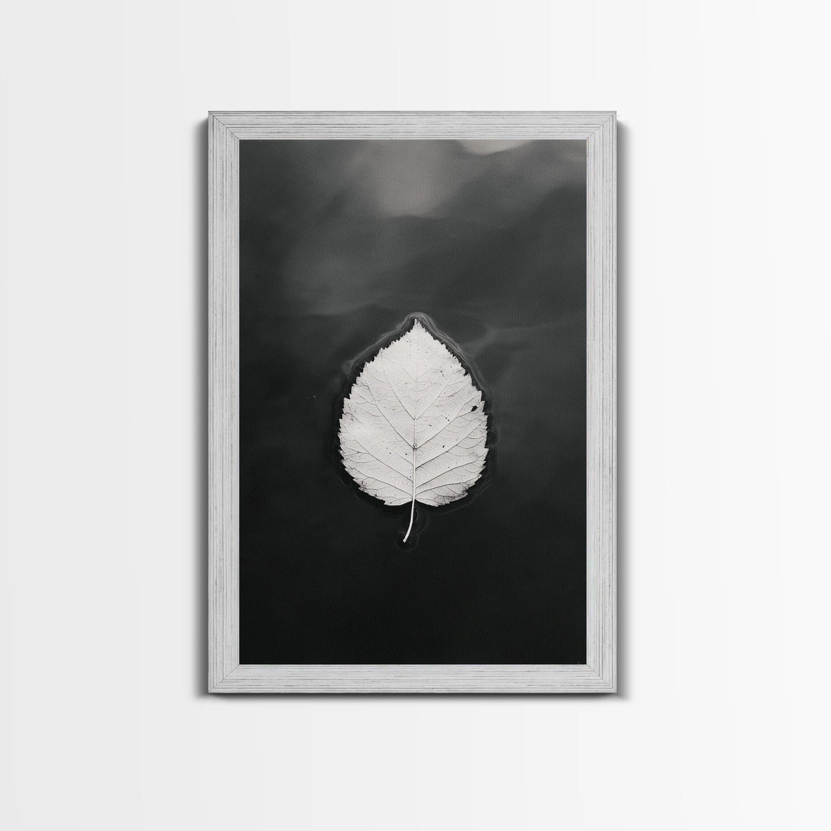 Floating Leaf, Still Water, Autumn Calm, Canvas Print
