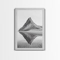 Mountain Mirror, Coastal Peak, Serene Beach, Canvas Print