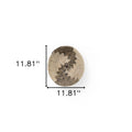 Luna 12" X 12" Black Light Brown And White Abstract Geometric Seagrass Circle Hanging Dimensional Sculpture