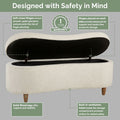 Bailey Boucle-Style Curved Storage Accent Bench