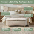 Bailey Boucle-Style Curved Storage Accent Bench