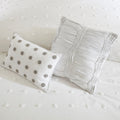 Brooklyn Cotton Jacquard Comforter Set with Euro Shams and Throw Pillows
