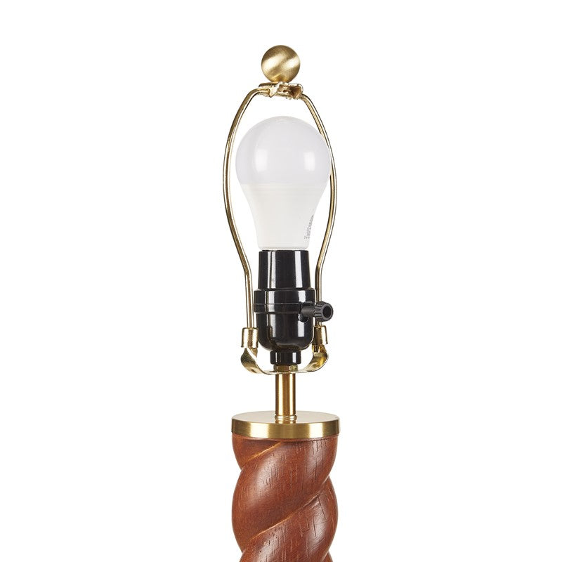 Helixia Twisted Faux Wood Table Lamp with USP C Port